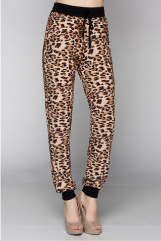 Leopard Print Cuffed Jogger Pants